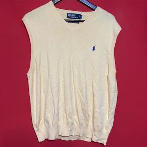 Polo Ralph‎ Lauren Men's XL Yellow V-Neck Sweater Vest